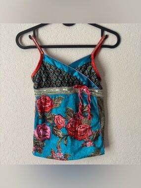 Girl's Y2K Mary-Kate & Ashley Boho Floral Sequin Tank Size Small 6/6X